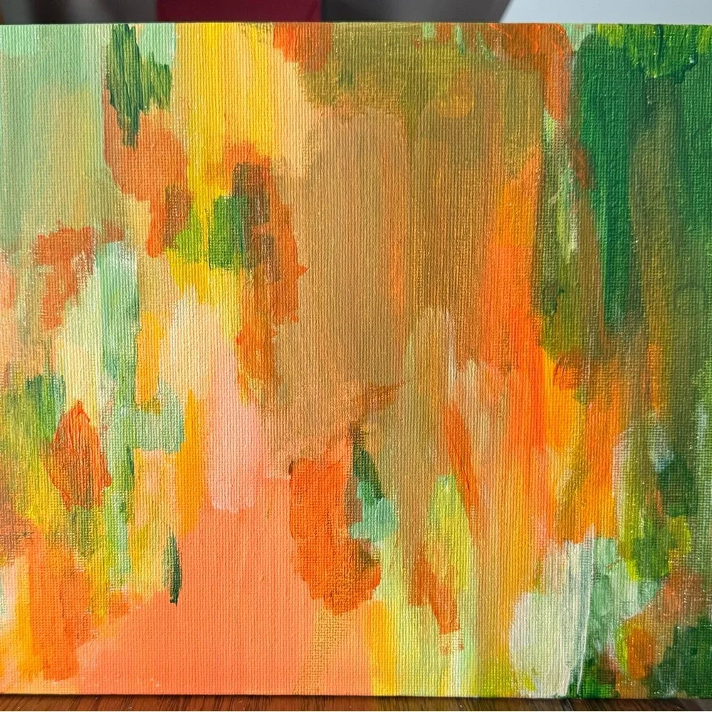 Painting Acrylic on Canvas Original Abstract Fluid Art 8x10 Canvas Wellness - Picture 1 of 3
